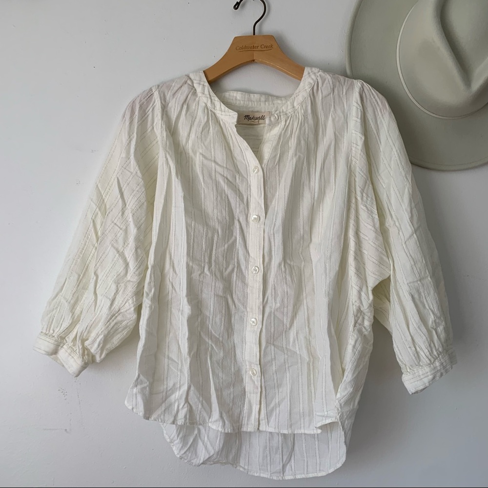 Madewell Cream Button Blouse